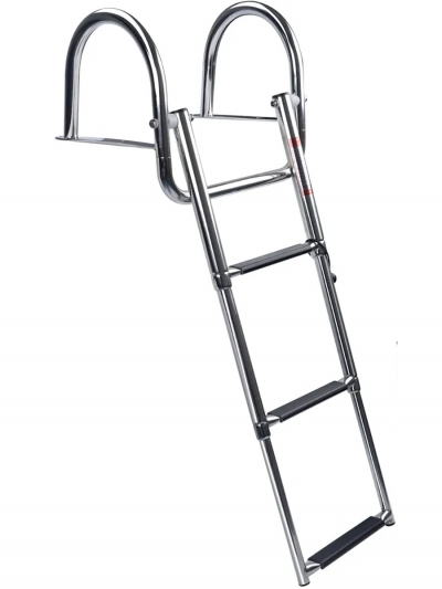 Складная трехступенчатая лестница для лодки с поручнями безопасности SeaLadder FT3+-4